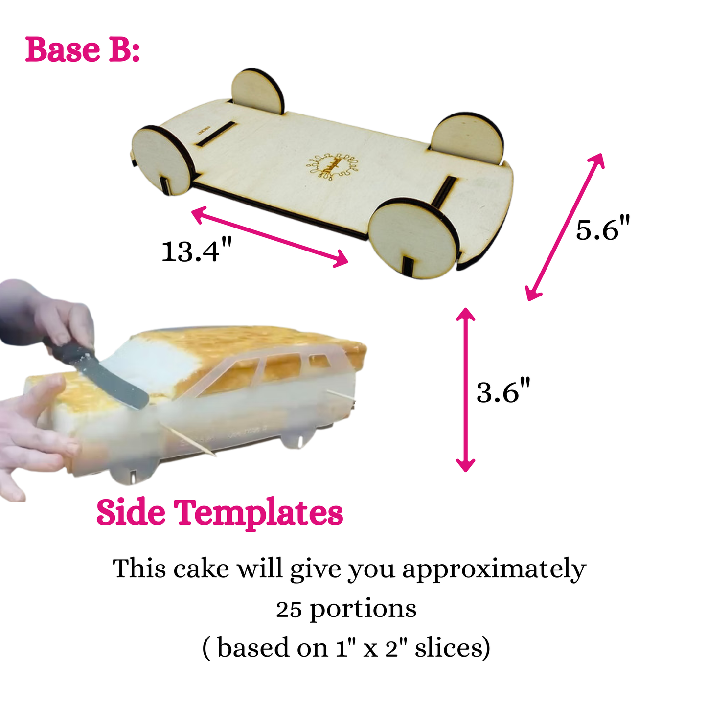 SMALL / LARGE FAMILY CAR CAKE KIT  - BASE B and compatible templates