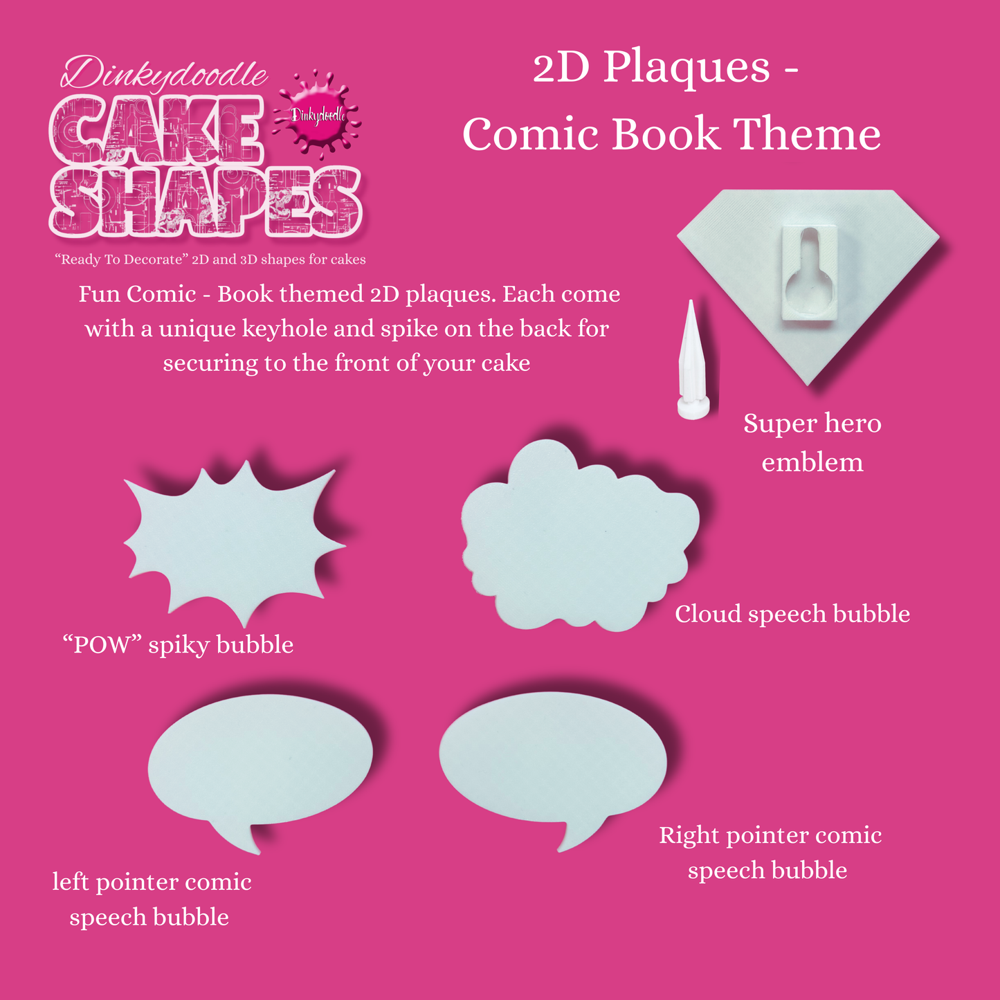 Cake shapes - Comic Book 2D plaques